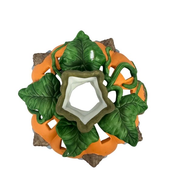 Partylite Ceramic Pumpkin House Tealight Holder Fall Decor Hand-Painted Vibrant - Picture 8 of 14